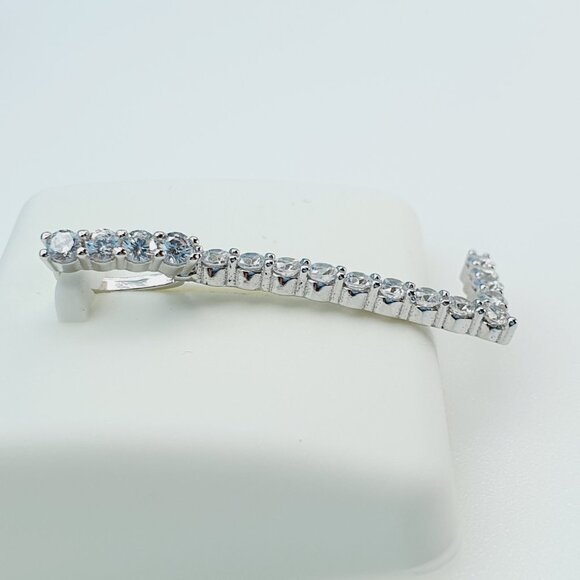 "925 Sterling Silver Cubic Zirconia Initial Pendant, UU1P6A6178 - Picture 8 of 10